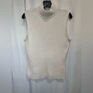 Croft & Barrow Cream Ribbed Tank Top